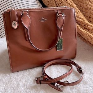 COACH satchel , women’s bag , brown, Coach Bag, mid size top handle bag